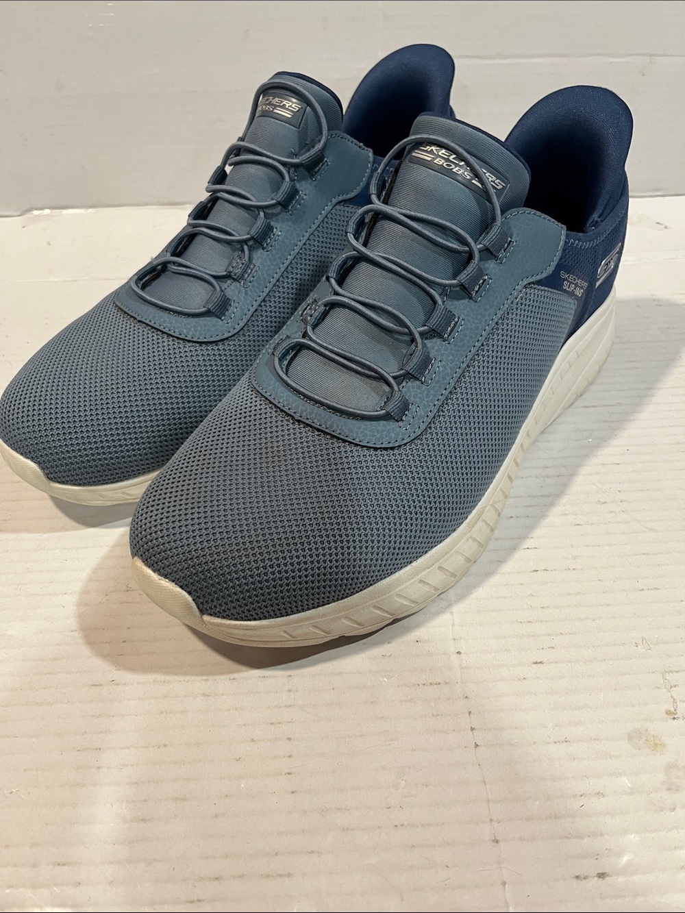 Skechers Casual Slip-On Sneakers in Blue and White